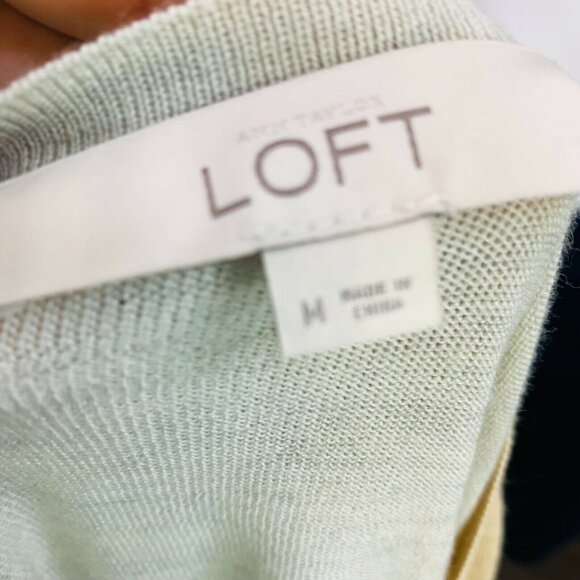 Ann Taylor LOFT Womens Wool Blend Sweater Gem Pearl Embellished Size M - Picture 10 of 12